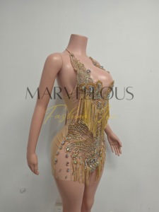 Vestido Sexy Corto de Fiesta con Lentejuelas y Flecos de MF Sier para Mujer, Ideal para Fiestas y Clubes Nocturnos - Product Image 2