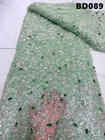 Tissu en dentelle brodé de perles et de paillettes, prix usine Chine, collection 2026, idéal pour mariages et célébrations