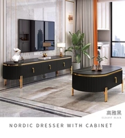 Moderne Luxus Marmor Rock Panel europäischen Gabinete de TV Ständer und Tischset