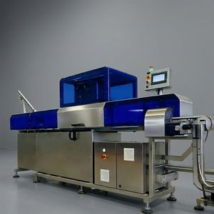 Système d'inspection laser à fibre pour la numérisation de codes-barres GS1 Data Matrix, avec alimentation automatique des capuchons et validation des codes, modèle de table haute - Product Image 2