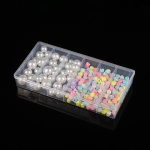 Caja de almacenamiento de plástico transparente rectangular con 6 compartimentos para piezas de joyería, contenedor de almacenamiento de escritorio para organizar el hardware, 21x11x3,3 cm - Product Image 1