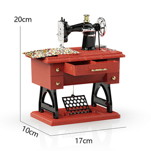 Boîte à musique vintage en forme <span class=keywords><strong>de</strong></span> machine à coudre, rétro, à remonter, mini ornement <span class=keywords><strong>de</strong></span> bureau, décoration d'intérieur, <span class=keywords><strong>cadeau</strong></span> <span class=keywords><strong>de</strong></span> mariage ou d'anniversaire - Product Image 2