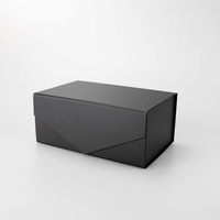 Boîte magnétique rigide en carton noir recyclable sur mesure, emballage de luxe, boîte cadeau pliable avec couvercle magnétique