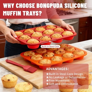 Molde de silicona redondo multi-rejilla personalizado de fábrica para muffins, apto para contacto con alimentos, para hornear pequeños pasteles en casa - Product Image 5