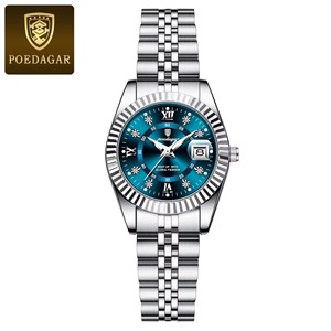 Reloj POEDAGAR <span class=keywords><strong>780</strong></span> para Mujer, Resistente al Agua, Luminoso, con Fecha, Elegante y de Lujo, de Acero Inoxidable, de Cuarzo - Product Image 1