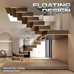 Einfache und Moderne U-förmige Wangentreppe aus Holz mit LED-Beleuchtung vom Hersteller für maßgefertigte Treppen - Product Image 5