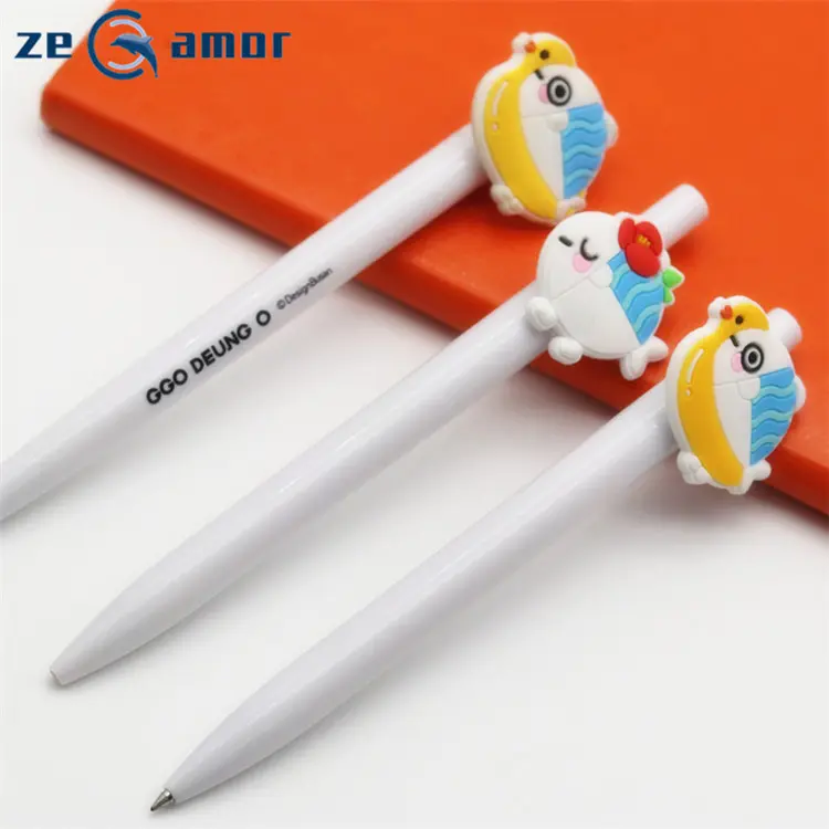 Zeamor Pluma Professional 3d soft PVC Clip Logo Brand Cute Japanese Korea kawaii Gel Ballpoint Cartoon Pen For Students