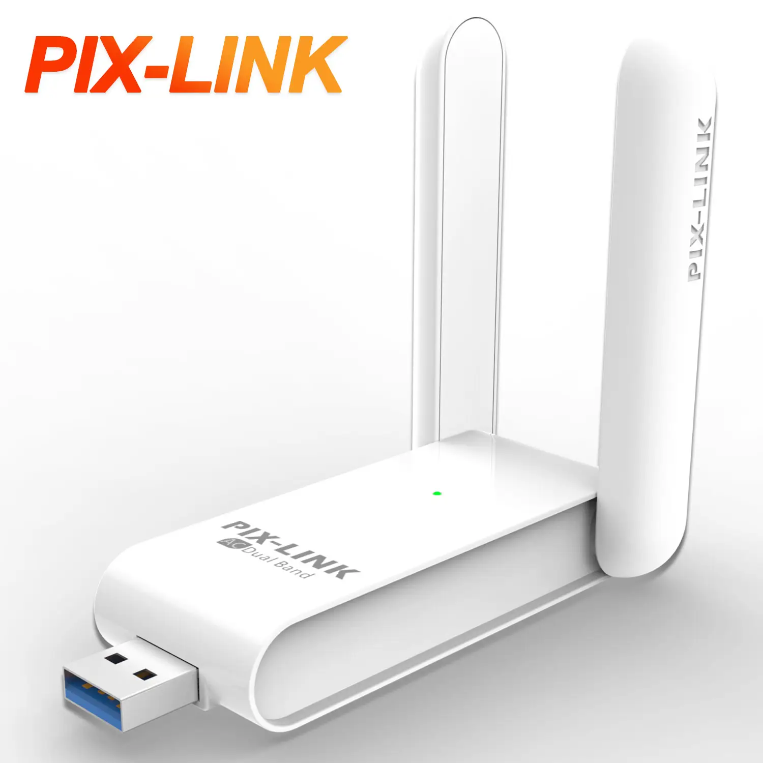 PIX-लिंक हॉट सेलिंग USB 600Mbps वाईफाई एडाप्टर डुअल बैंड 2.4GHz / 5GHz वायरलेस WLAN एडाप्टर वाईफाई एन्क्रिप्शन नेटवर्क कार्ड