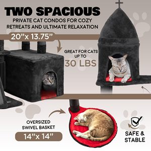Multi Level Heavy Duty Halloween Gothic <strong>Cat</strong> <strong>Tree</strong> Tower Condo <strong>Large</strong> for Big <strong>Cats</strong> - Product Image 3
