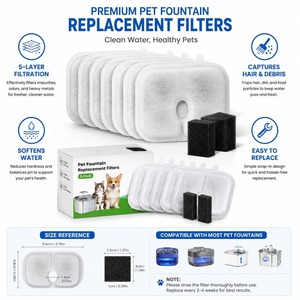 Filtre de remplacement pour <span class=keywords><strong>fontaine</strong></span> à <span class=keywords><strong>eau</strong></span> intelligente pour chat, charbon actif en coque de noix de coco, avec 10 pièces - Product Image 2