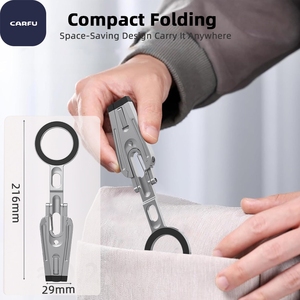 Trípode de Aluminio Plegable para Teléfono, Soporte de Escritorio de 3 Patas, Gancho de Mosquetón, Agarre Portátil para Vlog y Selfies, Compatible con 16, 15 y 14 - Product Image 3