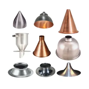 Kleine Charge Bestellung Eisen Aluminium Edelstahl Messing Kupfer OEM Custom Cones Teile Metall Spinning Service