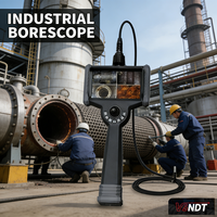 Vidéoscope industriel 15 m, câble ultra-long de 6 mm, écran FHD 6'', LED, IP67, caméra endoscopique pour l'inspection des canalisations