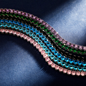 Cheapest Price Hip Hop Colorful Zircon Necklace Copper <b>Iced</b> <b>Out</b> 4mm ZC Tennis <b>Chain</b> Necklace - Product Image 4