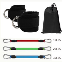Sangles de cheville réglables en néoprène à double anneau en D pour bandes de résistance, exercices des fessiers et des jambes, entraînement des hanches à domicile