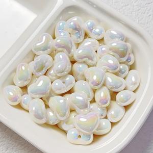 New Popular Cream Chubby Little Heart <b>Acrylic</b> <b>Beads</b> DIY Bracelet Necklace Material Jewelry - Product Image 4