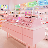 Nouveautés MS Display : Kiosque de présentation de cosmétiques en bois éco-responsable avec éclairage LED, vitrine moderne pour salle d'exposition, à vendre
