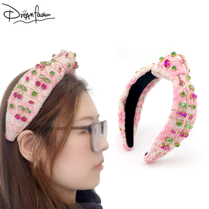 चेरी आकार फल की शीर्ष गाँठ के साथ लक्जरी नए गुलाबी तवीड कपड़े, चेरी आकार के फल की शीर्ष गाँठ के साथ - Product Image 1