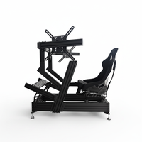 Cockpits de simulation de course 40160 pour configuration complète avec triple moniteur, siège baquet standard, siège de jeu, cockpit de simulation de course