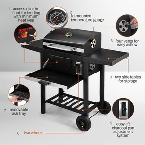 Griglia Premium per Campeggio <span class=keywords><strong>e</strong></span> Uso Domestico, Barbecue <span class=keywords><strong>a</strong></span> <span class=keywords><strong>Carbone</strong></span> Senza Fumo in Acciaio Inox con Dispositivo di Sicurezza Antifiamma <span class=keywords><strong>e</strong></span> Facile Pulizia - Product Image 3