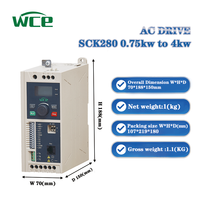 Variateur de fréquence (VFD) WCE SCK280 0,75 kW 380 V triphasé de type livre, 0-500 Hz, avec suivi de vitesse, contrôle vectoriel RS485/Modbus, format compact