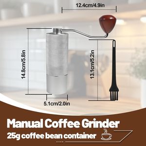 Stainless Steel Burr Classic Large Capacity Homeuse Espresso <b>Mini</b> Hand Mill Portable Manual Coffee <b>Grinder</b> with Wood Handle - Product Image 2