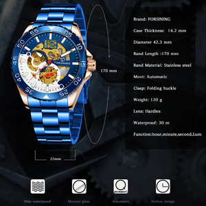 <span class=keywords><strong>Montre</strong></span>-bracelet de luxe FORSINING <span class=keywords><strong>pour</strong></span> <span class=keywords><strong>homme</strong></span> d'affaires, en acier inoxydable, mouvement automatique squelette, <span class=keywords><strong>montre</strong></span> mécanique étanche - Product Image 4