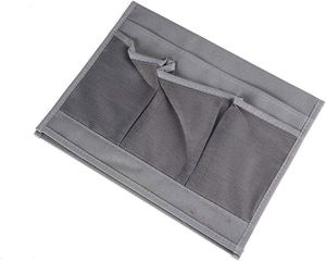 Classic 4-Pockets Foldable Bedside <b>Table</b> Cabinet Organizer Grey Fabric PC Multifunctional Storage Caddy Storage Bags Bedding - Product Image 6