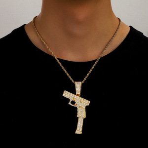 สร้อยคอฮิปฮอป สร้อยคอรูปปืน สร้อยคอแฟชั่นสำหรับผู้ชาย ของขวัญ - Product Image 4