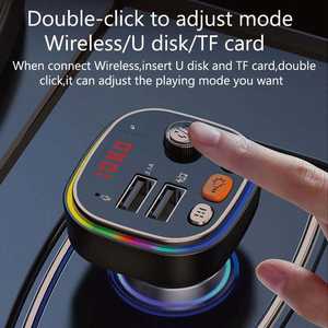 Timbear Car 3.1A Cargador Puerto USB dual Plug-In <span class=keywords><strong>U</strong></span> Disco Tarjeta TF Receptor FM BT5.0music-Reproductor de MP3 Transmisor FM - Product Image 4