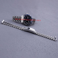 Bracelets jubilés à extrémité incurvée creuse en argent de 22mm Bracelet de montre de luxe en acier inoxydable avec fermoir Oyster pour Orient Kamasu