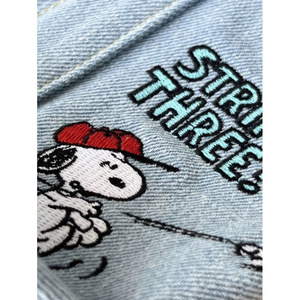 Wholesale Cartoon Embroidered Denim Tote <b>Bag</b> Eco Friendly Reusable Handbag with Custom Logo - Product Image 5