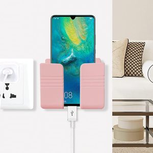 Wall Mounted Mobile Phone <b>Holder</b> with Self Adhesive for Bathroom Bedroom Kitchen Charger Stand <b>Remote</b> Control Storage Box - Product Image 5
