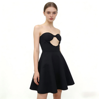 Robe courte vintage dos nu pour femme, nouvelle mode automne 2026, avec bande de maintien de poitrine, sans manches, décontractée, robe femme, Vestidos Robe