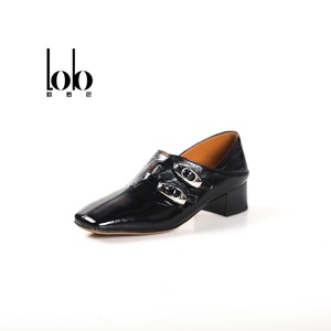 <span class=keywords><strong>Chaussures</strong></span> femme printemps 2026 style français à bout carré avec bride cheville et boucle diamant, talon moyen 4 cm couleur unie, style Mary Jane - Product Image 4