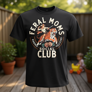 Camiseta Feral Moms Social Club, camiseta moderna para mamá, camiseta para mamá - Product Image 3