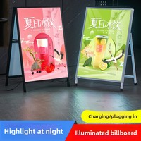 LED Rechteckiger Aluminium-Leuchtkasten Werbe-Display-Ständer Leuchtende Wiederaufladbare Outdoor-Bodenstehende Vertikale Anzeigetafel