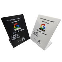 Carte intelligente sans contact NFC RFID Google Review en acrylique avec code QR NTAG213, étanche, ISO 14443A, pour les réseaux sociaux et les adhésions