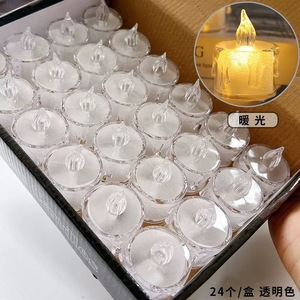 Decorazione domestica piccola candela digitale trasparente di cristallo Tealight senza fumo luce di candela di plastica romantica proposte di compleanno - Product Image 4