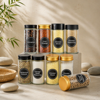 Bouteilles en verre hermétiques de 4 oz pour herbes et assaisonnements, contenants de stockage en verre pour épices avec couvercle en aluminium, vente en gros pour la cuisine