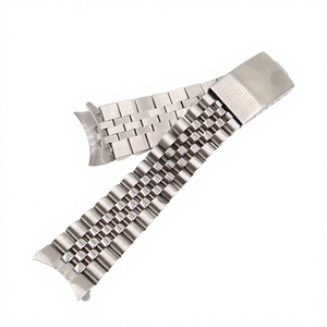 Bracelet de montre 20 mm pour Rolex Datejust 16234 16014 Série Vintage Acier 316L Argent <span class=keywords><strong>Jubilee</strong></span> Extrémités Courbées Creuses Maillons Solides à Vis - Product Image 1