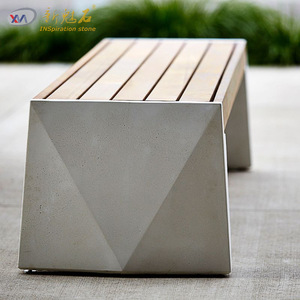 Nuevo Banco Artístico de Hormigón con Piedra Mágica y Madera, Muebles de Paisaje para Exteriores, Uso en Parques Municipales - Product Image 3