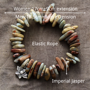 <span class=keywords><strong>Lotus</strong></span> Jewelry's Luxury Jasper Irregular Beads Yoga Healing para <span class=keywords><strong>pulsera</strong></span> para hombres New Elastic Religious Style Flower Wholesale - Product Image 4