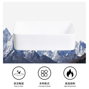 Lavabo Rectangular de Cerámica con Acabado en Titanio Italiano, Lavabo de un Solo Orificio para Encimera, para Baño y Hotel - Product Image 5