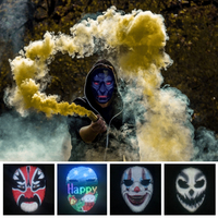 LED APP Lighting Festival Masques faciaux Détection de gestes Party Rave Wearable Christmas Horror Party Face Mask