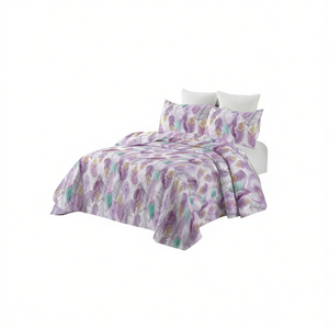 Set Copripiumino di Lusso King Size con Stampa Floreale in Poliestere, Traspirante e Leggero, Tinta Unita, per Tutte le Stagioni - Product Image 1