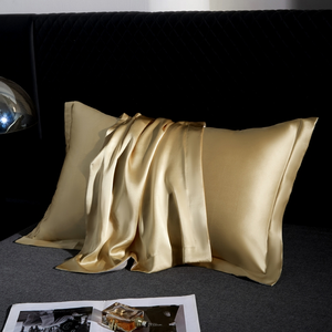 Taie d'oreiller en soie 100% tissée couleur unie, luxe léger, bio, textile de maison doux, 48x74cm, ouverture enveloppe, moderne - Product Image 3