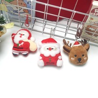 Porte-clés en peluche personnalisé pour Noël, pendentif en peluche doux de dessin animé, joli ornement festif pour sacs et clés – Grande Vente