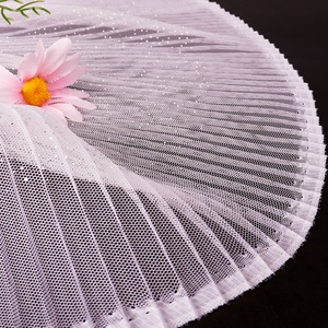 Vải Lưới <span class=keywords><strong>Crepe</strong></span> Xếp Li Lấp Lánh 100% <span class=keywords><strong>Polyester</strong></span> Phổ Biến Vải Tuyn Dùng Cho Váy - Product Image 5
