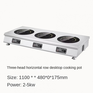 Commercial 2-<b>Burner</b> Induction Cooker 3000W*3 Stainless Steel Waterproof Countertop Touch Control Timer Energy Efficiency Class - Product Image 5